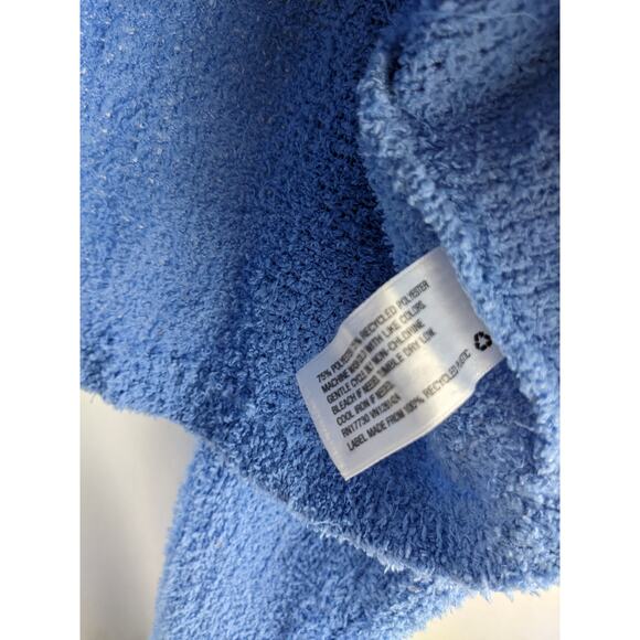 Cropped Cozy Cardigan Wild Fable Azure M Blue Lightweight Fuzzy V Neck Button Up - Picture 7 of 10